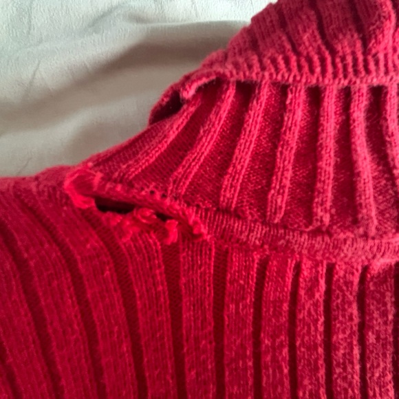 Talbots Holiday Red Cowl Neck Sweater - Picture 3 of 4